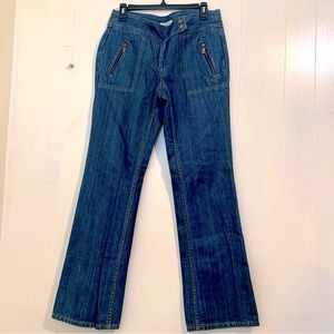 Michael Michael Kors MK Straight Leg Bootcut Dark Blue Denim Jeans Size 8.